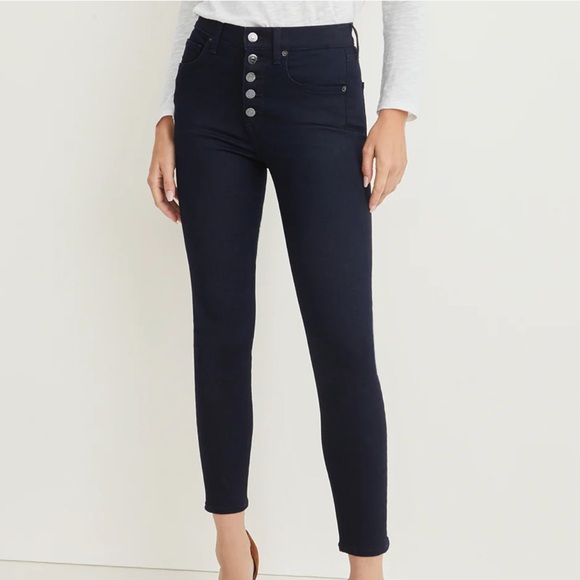 Veronica Beard Debbie High Rise Skinny Leg Black Denim Button Fly Jeans 29 - Picture 2 of 6